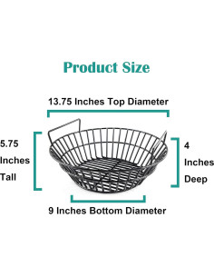Cesta de Ceniza de Carbón EasiBBQ Grande 34.92 cm Acero Porcelánico 2