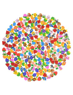 Mini Borradores Divertidos MGTECH - 300 Piezas Animales y Frutas