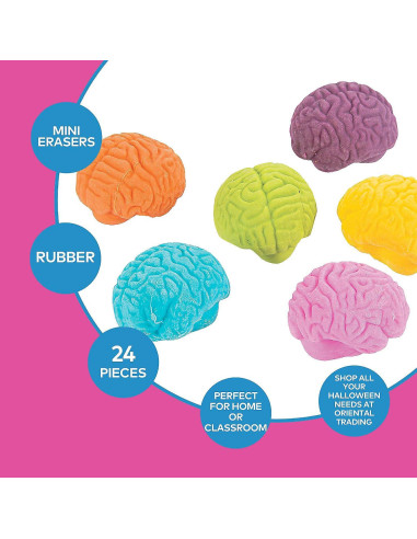 Borradores en forma de cerebro Fun Express - Juego de 24 unidades