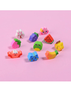 Mini Borradores Divertidos MGTECH - 300 Piezas Animales y Frutas 2