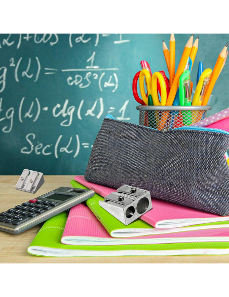 84 Sacapuntas Manuales Doble Agujero Outus Aluminio Plata