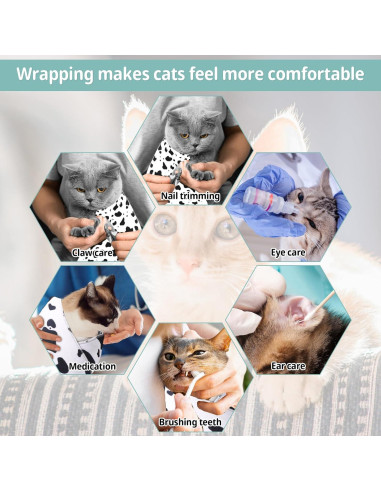 Envoltura Acicalamiento Gatos Gosknor 55x55cm Anti-Mordida