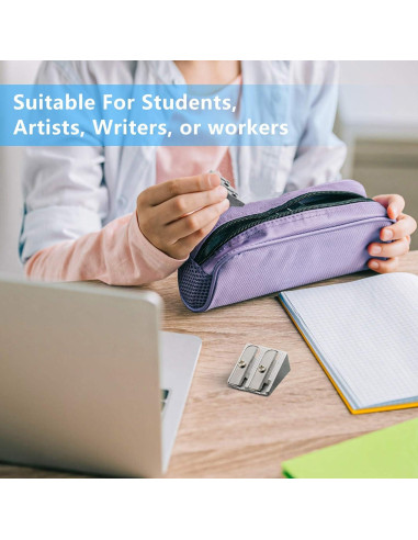 84 Sacapuntas Manuales Doble Agujero Outus Aluminio Plata