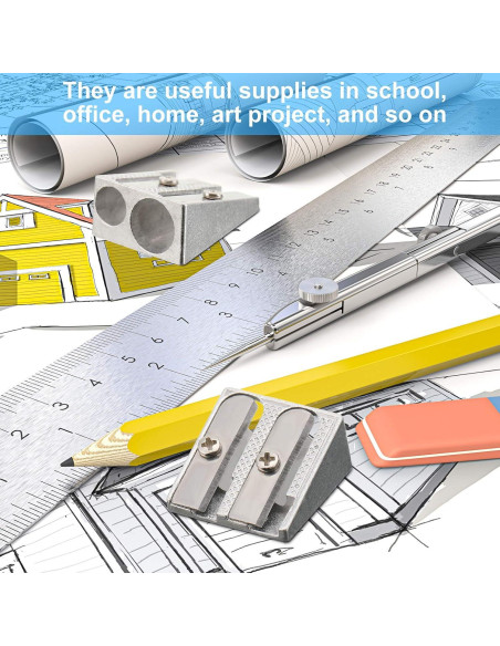 84 Sacapuntas Manuales Doble Agujero Outus Aluminio Plata