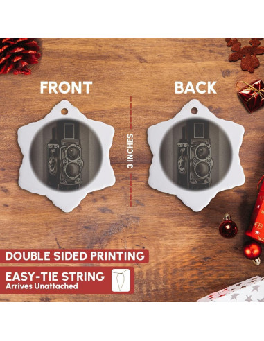 Adorno de Porcelana Copo de Nieve 3Drose Vintage TLR 7.62 cm