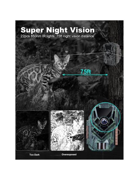 Cámara de Sendero KJK GE-HC201-1 36MP 2.7K Visión Nocturna