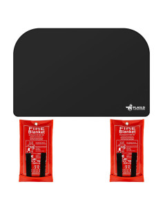 Alfombra de chimenea ignífuga FLASLD media luna fibra vidrio