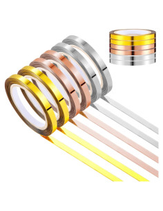 Cinta Washi Decorativa Frienda 6 Pcs Metálica 0.51 cm