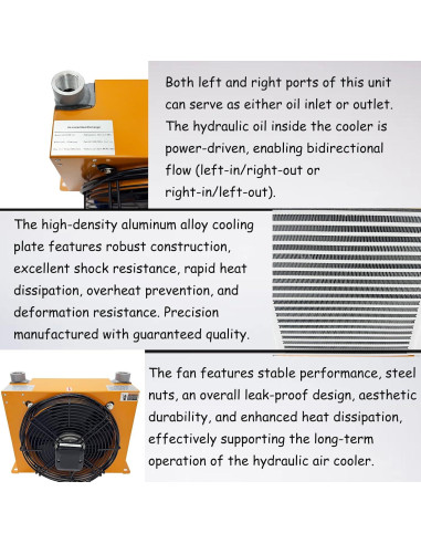 Enfriador de Aceite Hidráulico PreAsion 110V 100L/min Aluminio