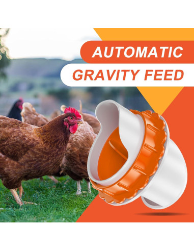 Comedero para Pollos DIY ZenxyHoC 4 Puertos Naranja