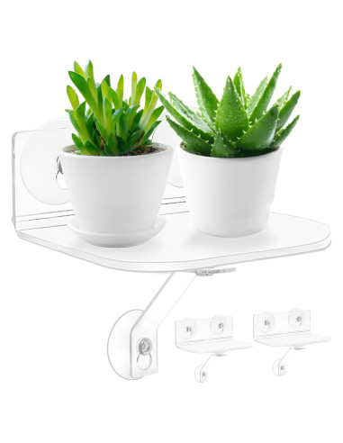 Estantes de Ventana Acrílicos Skewo - Paquete de 2 con Ventosas