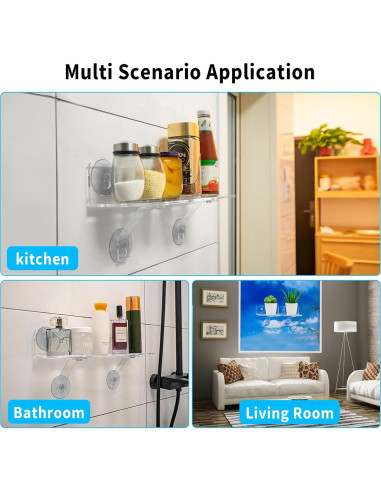 Estantes de Ventana Acrílicos Skewo - Paquete de 2 con Ventosas