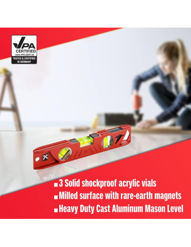 Nivel de Torpedo Magnético Kapro 923 - Aluminio 25.4 cm