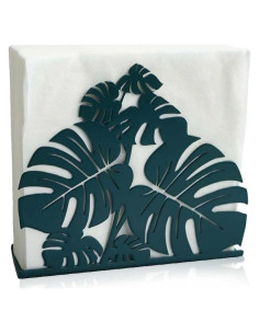 Soporte de Servilletas de Metal Yeaco Moderno Hojas Verdes 14.5 cm