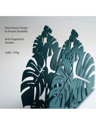 Soporte de Servilletas de Metal Yeaco Moderno Hojas Verdes 14.5 cm