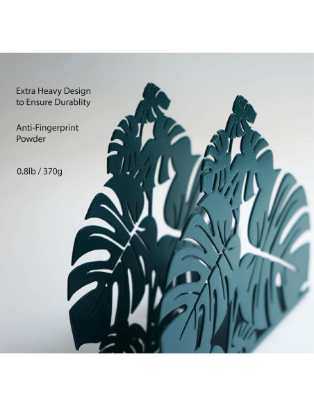 Soporte de Servilletas de Metal Yeaco Moderno Hojas Verdes 14.5 cm