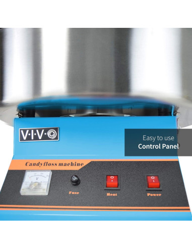 Máquina de Algodón de Azúcar VIVO 1030W Azul con Tazón 50.8cm