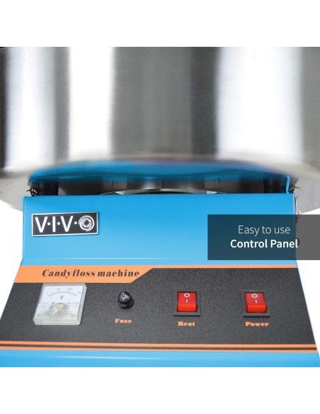 Máquina de Algodón de Azúcar VIVO 1030W Azul con Tazón 50.8cm