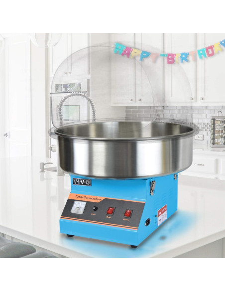 Máquina de Algodón de Azúcar VIVO 1030W Azul con Tazón 50.8cm