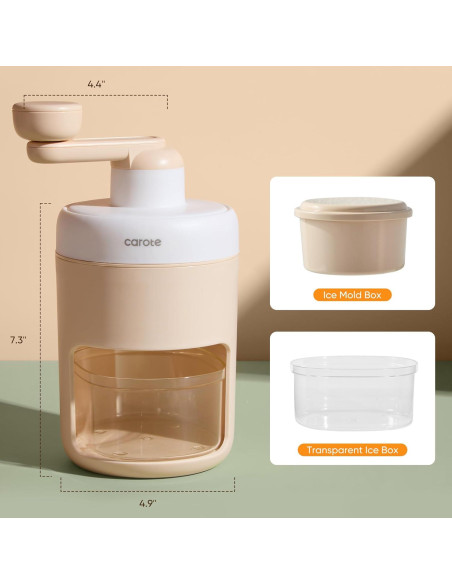 Máquina de Hielo Raspado Manual CAROTE A13138 - Portátil y Ligera