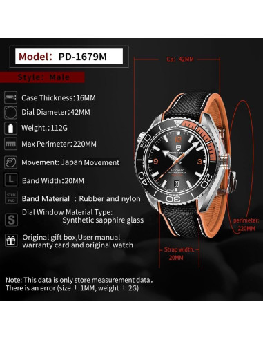 Reloj Automático de Buceo Pagani Design PD-1679 para Hombres