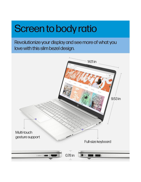 Laptop HP 15.6" AMD Ryzen 7 5700U 8GB RAM 256GB SSD