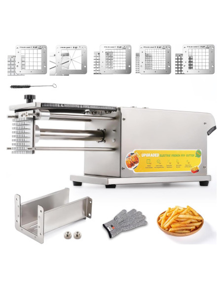 Cortador de Papas Fritas Eléctrico Flyseago 5 Cuchillas Acero Inoxidable