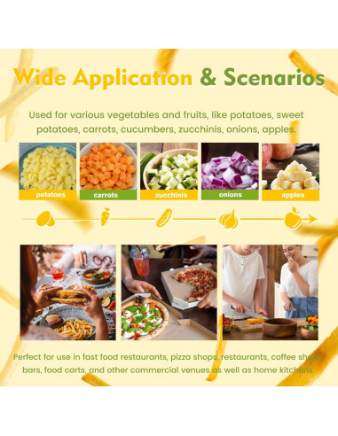 Cortador de Papas Fritas Eléctrico Flyseago 5 Cuchillas Acero Inoxidable