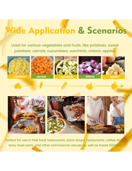 Cortador de Papas Fritas Eléctrico Flyseago 5 Cuchillas Acero Inoxidable