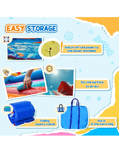 Casa Inflable de Agua Outsunny con Trampolín y Tobogán 3-8 Años