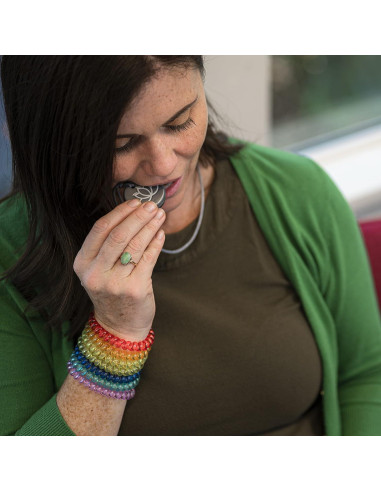 Collar Masticable Munchables Lotus de Silicona Plata para Autismo