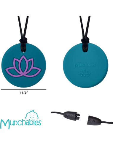Collar Masticable Munchables Lotus de Silicona Plata para Autismo