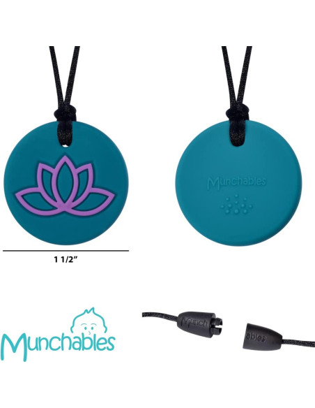 Collar Masticable Munchables Lotus de Silicona Plata para Autismo
