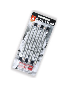 Lápices Borradores KALOUR - 6 Piezas con Brocha y Sacapuntas 2