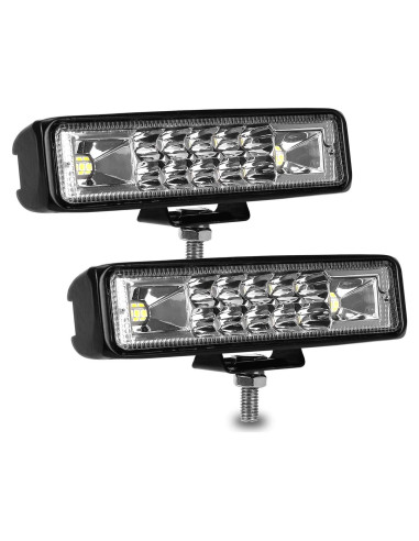 Barra de Luz LED Nicerpro 60W 10000Lm 15cm Impermeable 2 Pzas