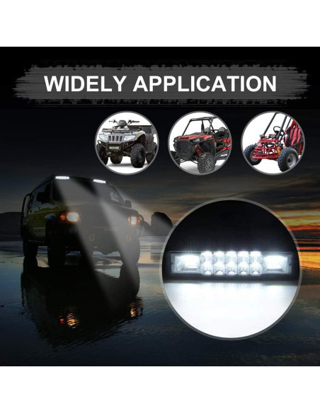 Barra de Luz LED Nicerpro 60W 10000Lm 15cm Impermeable 2 Pzas