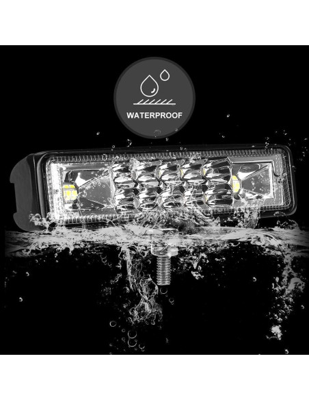 Barra de Luz LED Nicerpro 60W 10000Lm 15cm Impermeable 2 Pzas