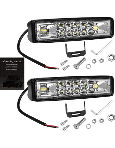 Barra de Luz LED Nicerpro 60W 10000Lm 15cm Impermeable 2 Pzas