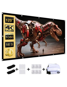 Pantalla de proyector 120" YGSKK 4K Plegable Antiarrugas