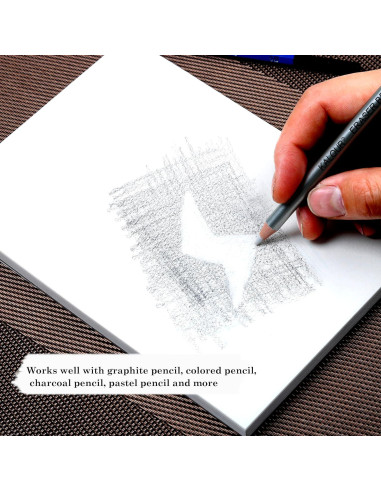 Lápices Borradores KALOUR - 6 Piezas con Brocha y Sacapuntas