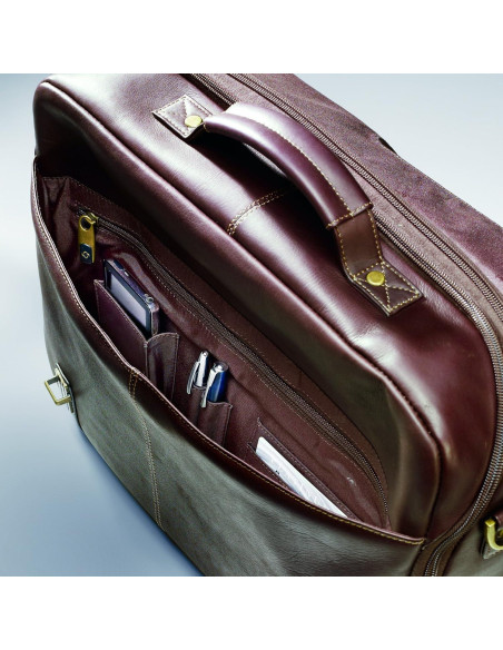 Bolsa Mensajera de Cuero Samsonite Marrón para Laptop 15.6"