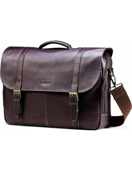 Bolsa Mensajera de Cuero Samsonite Marrón para Laptop 15.6"