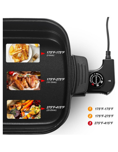 Parrilla Eléctrica Multifuncional AEWHALE 1400W Sin Humo