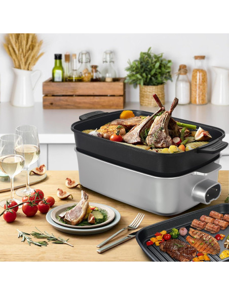 Parrilla Eléctrica Multifuncional AEWHALE 1400W Sin Humo