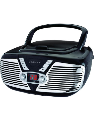 Boombox portátil SYLVANIA SRCD211 Negro con reproductor de CD