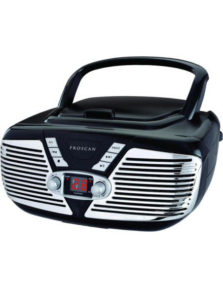 Boombox portátil SYLVANIA SRCD211 Negro con reproductor de CD
