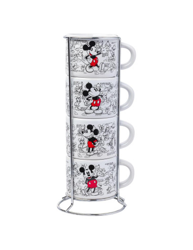Conjunto de 4 tazas de espresso apilables Silver Buffalo Mickey Mouse