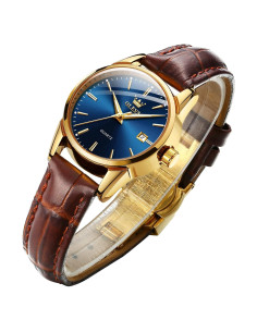 Reloj de Cuero Marrón OLEVS 6898 para Mujeres - Analógico Impermeable
