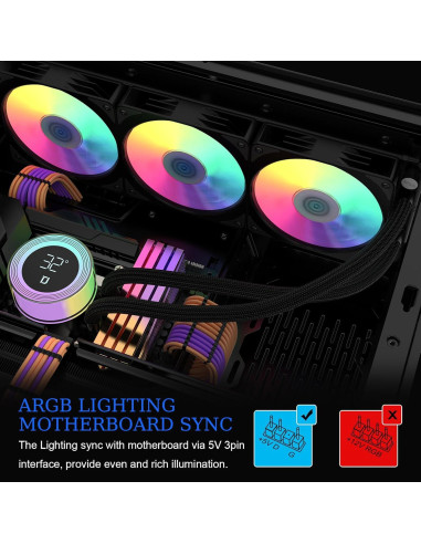 Enfriador AIO 360mm RUIXMIIDII con Pantalla Temperatura ARGB