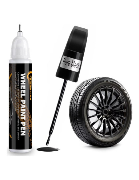 Pintura de Retoque para Llantas Carsmallma Negra 12 ml 2 en 1